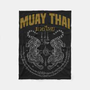 Muay Thai Art Twin Tigers Muay Thai Fighter Mixed Fleecedecke