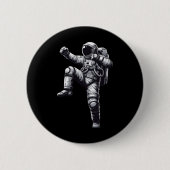 Muay Thai Astronaut Kickboxing Button (Vorderseite)