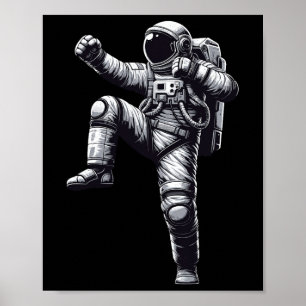 Muay Thai Astronaut Kickboxing Poster