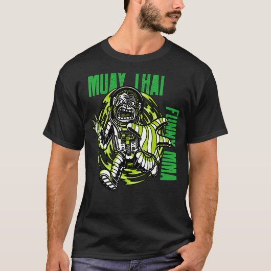 Muay Thai Astronaut Monkey, Space, Mixed Martial A T-Shirt (Vorderseite)