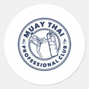 Muay Thai Beruflich Club Runder Aufkleber