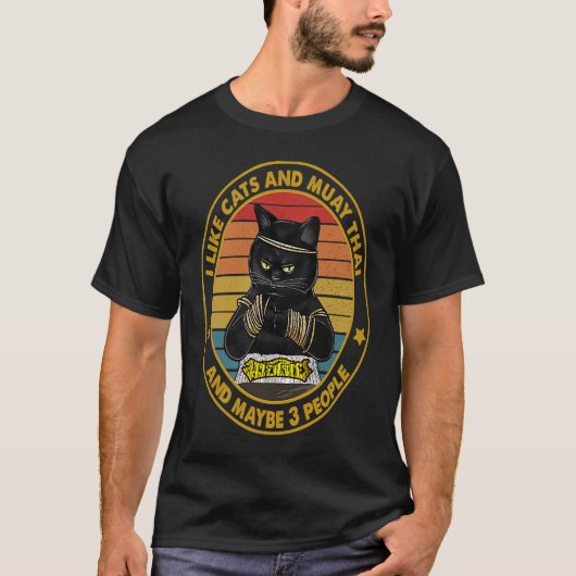 Muay Thai Black Cat Kickboxing Thailand Boxing T-Shirt (Vorderseite)