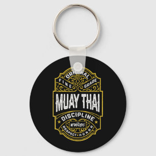 Muay-Thai-Boxen MMA-Kämpfer Vintage-Label Schlüsselanhänger