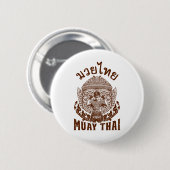 Muay Thai Boxer Boxing Lover Thai Boxing Thailand Button (Vorne & Hinten)