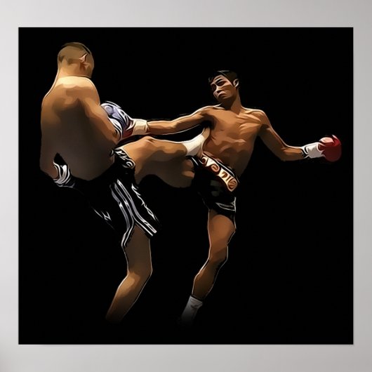 Muay Thai Boxing Action Poster (Vorne)