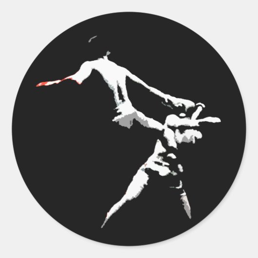Muay Thai Boxing Action Runder Aufkleber (Vorderseite)