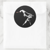 Muay Thai Boxing Action Runder Aufkleber (Tasche)