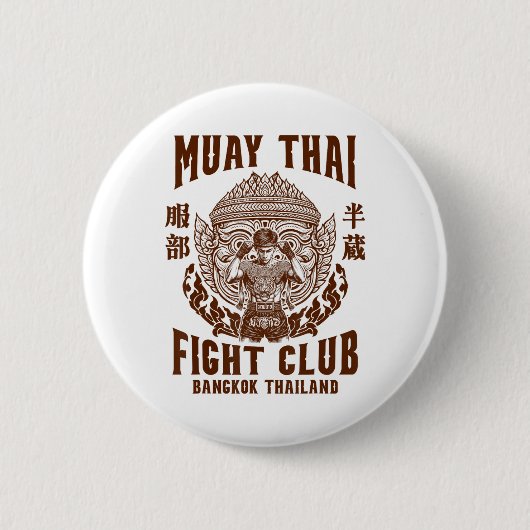 Muay Thai Boxing Lover Boxer Muay Thai Figh Button (Vorderseite)