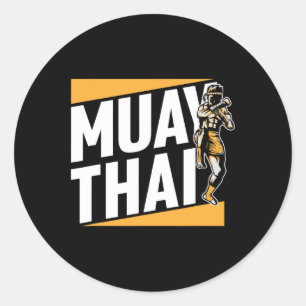 Muay Thai Boxing Runder Aufkleber