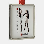 Muay Thai Boxing Silbernes Ornament (Rechts)
