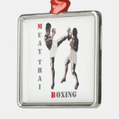 Muay Thai Boxing Silbernes Ornament (Links)