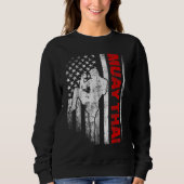 Muay Thai Boxing US-Flagge Sweatshirt (Vorderseite)