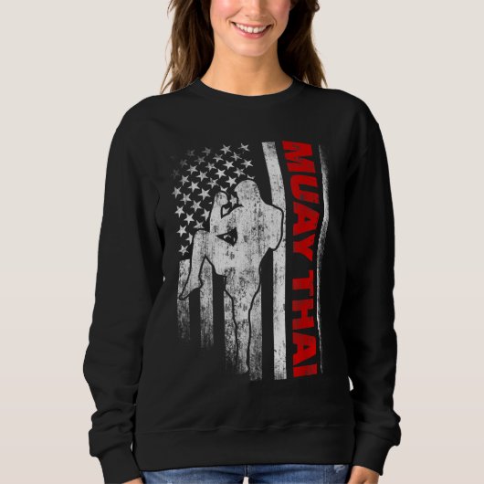 Muay Thai Boxing US-Flagge Sweatshirt (Vorderseite)