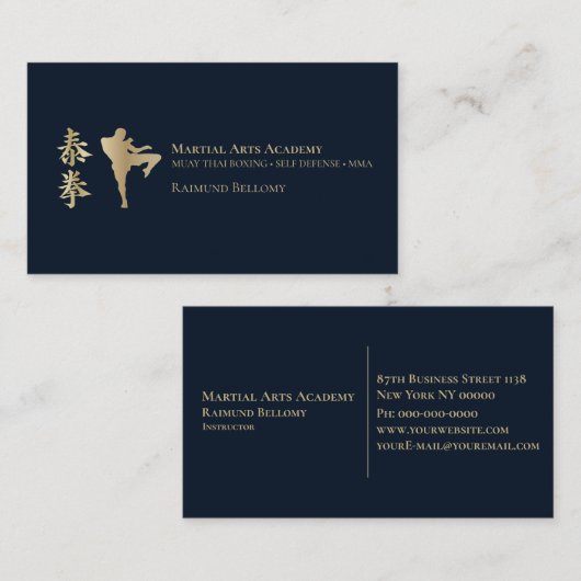 Muay Thai Boxing Visitenkarte (Vorne/Hinten)