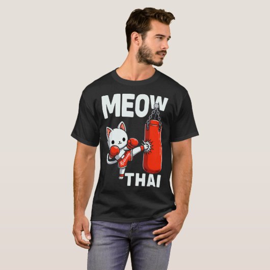 Muay Thai Cat Boxing Martial Arts Fighter Sport Cu T-Shirt (Vorne ganz)