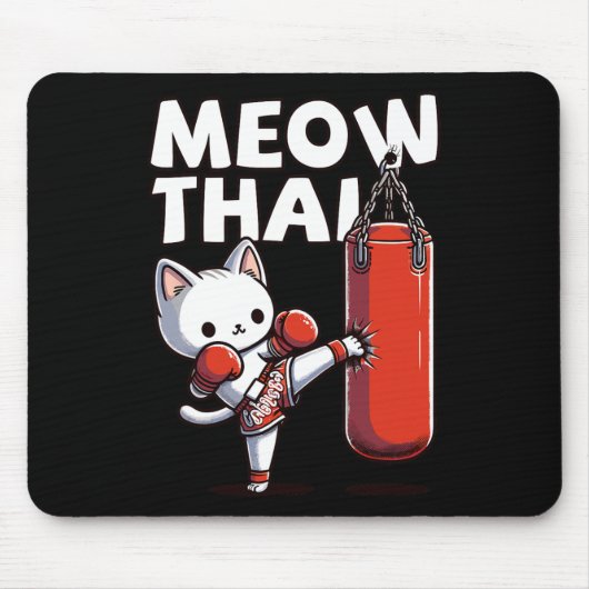 Muay Thai Cat Meow Thai Mousepad (Vorne)