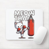 Muay Thai Cat Mousepad (Mit Mouse)