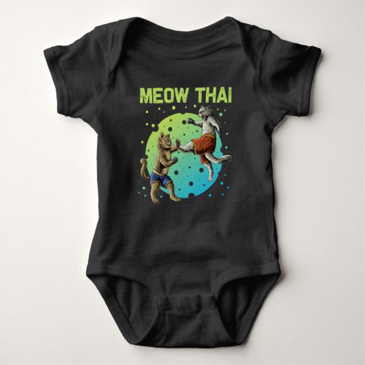 Muay Thai Cats Spaß Thai Boxkampf Baby Strampler (Vorderseite)