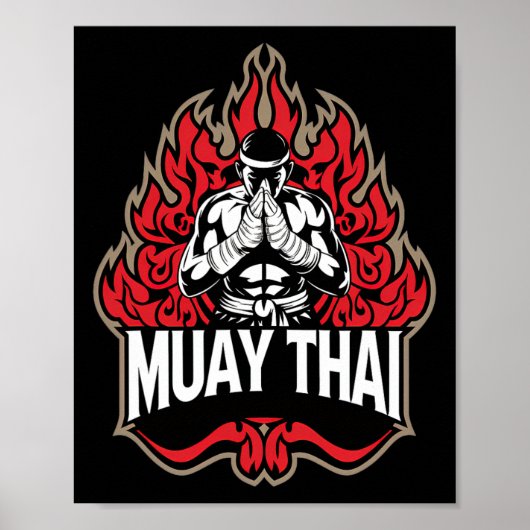 Muay Thai - Cooler Thai Boxkampf Poster (Vorne)