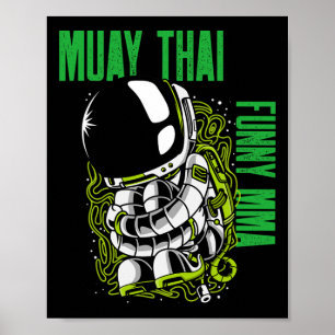 Muay Thai eingerollter Astronaut, Mma, Kickboxen, Poster