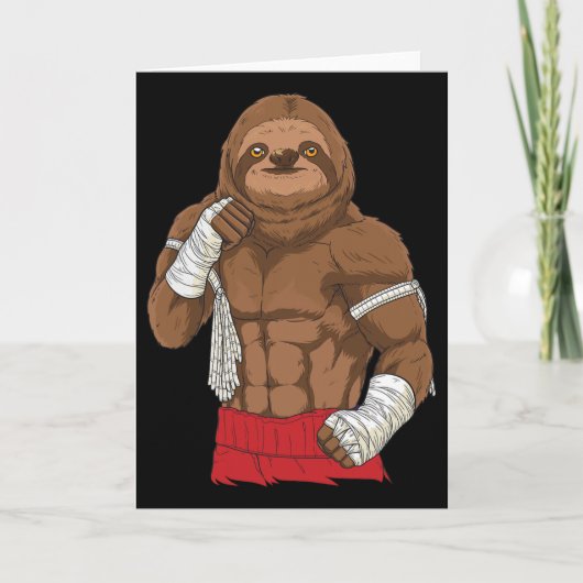 Muay Thai Faultier Kickboxkämpfer Karte (Vorderseite)