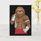 Muay Thai Faultier Kickboxkämpfer Karte (Gelbe Blume)