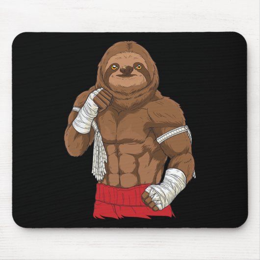 Muay Thai Faultier Kickboxkämpfer Mousepad (Vorne)