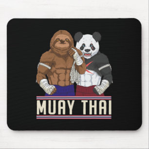 Muay Thai Faultier Panda Kickbox Kämpfer  Mousepad