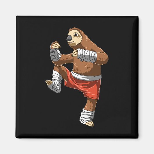 Muay Thai Faultier - Thai-Boxen und Kickboxen Magnet (Vorne)