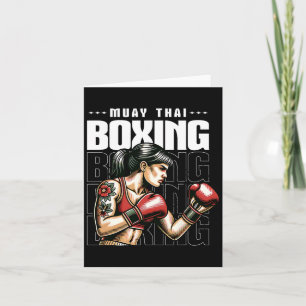 Muay Thai Female Fighter Mixed Martial Arts Vintag Karte