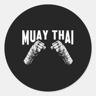 Muay Thai Fighter Fists Mixed Martial Arts Club Ma Runder Aufkleber