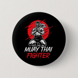 Muay Thai Fighter Martial Arts Boxing Hop Button