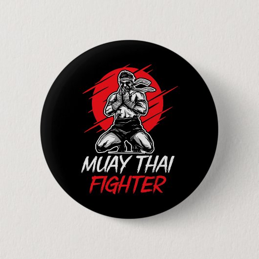 Muay Thai Fighter Martial Arts Boxing Hop Button (Vorderseite)
