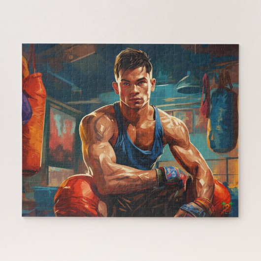 Muay Thai Fighter: Nach der Runde wieder zurück Puzzle (Horizontal)