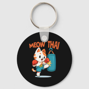 Muay Thai Funny Cat Lover Thai Boxing Thailand Meo Schlüsselanhänger