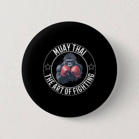 Muay Thai Gorilla - Kunst des Kampfes gegen Thai B Button (Vorderseite)