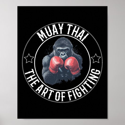 Muay Thai Gorilla - Kunst des Kampfes gegen Thai B Poster (Vorne)