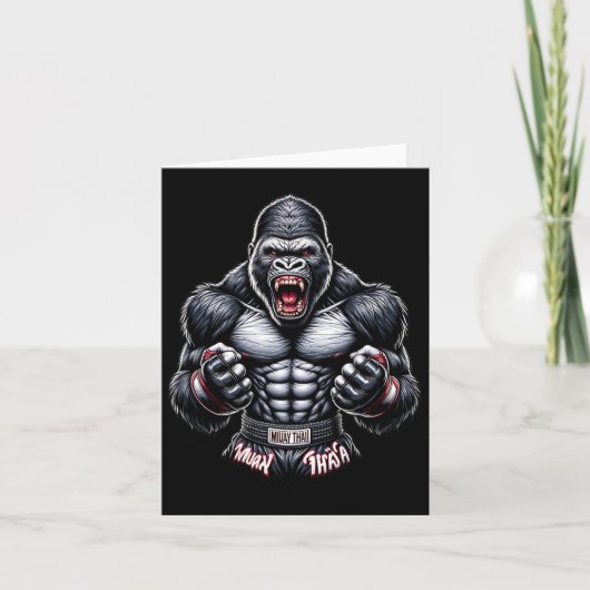 Muay Thai Gorilla - Thai Boxing und Kämpfe Karte (Vorderseite)