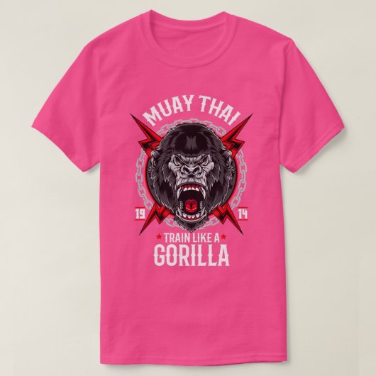 Muay Thai Gorilla Thailand Thai Boxing T-Shirt (Design vorne)