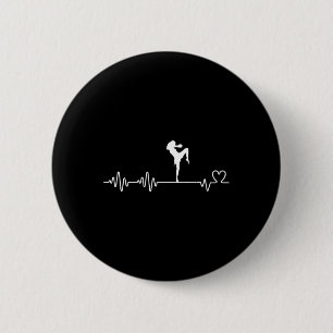 Muay Thai Heartbeat Frauen Karate Funny Muay Thai Button