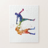 Muay thai in watercolor puzzle (Vertikal)