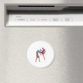 Muay thai Kämpfer in Aquarellfarbe Magnet (In Situ (Geschirrspüler))