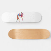 Muay thai Kämpfer in Aquarellfarbe Skateboard (Horizontal)