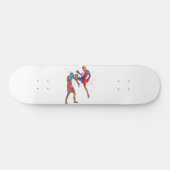 Muay thai Kämpfer in Aquarellfarbe Skateboard (Horizontal)