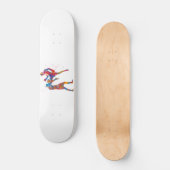 Muay thai Kämpfer in Aquarellfarbe Skateboard (Vorderseite)