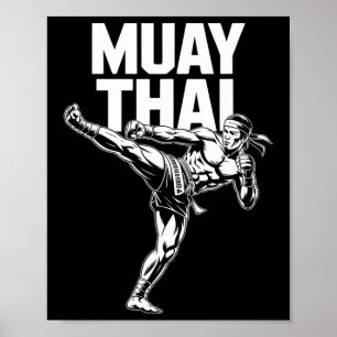 Muay Thai Kämpfer Vintage Martial Arts Thai Boxing Poster