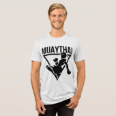Muay Thai Kampfflugzeug Gym Tri-Blend Shirt (Vorderseite voll)