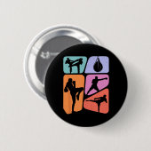 Muay Thai Kampfsport Kinder Jungen Männer Kickboxe Button (Vorne & Hinten)
