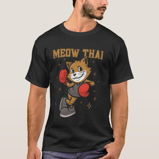 Muay-Thai-Katze T-Shirt (Vorderseite)