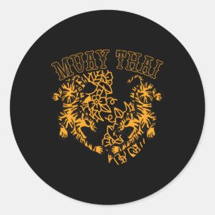 Muay Thai Kick Boxing Tiger Thailand Mia Mixed Mar Runder Aufkleber